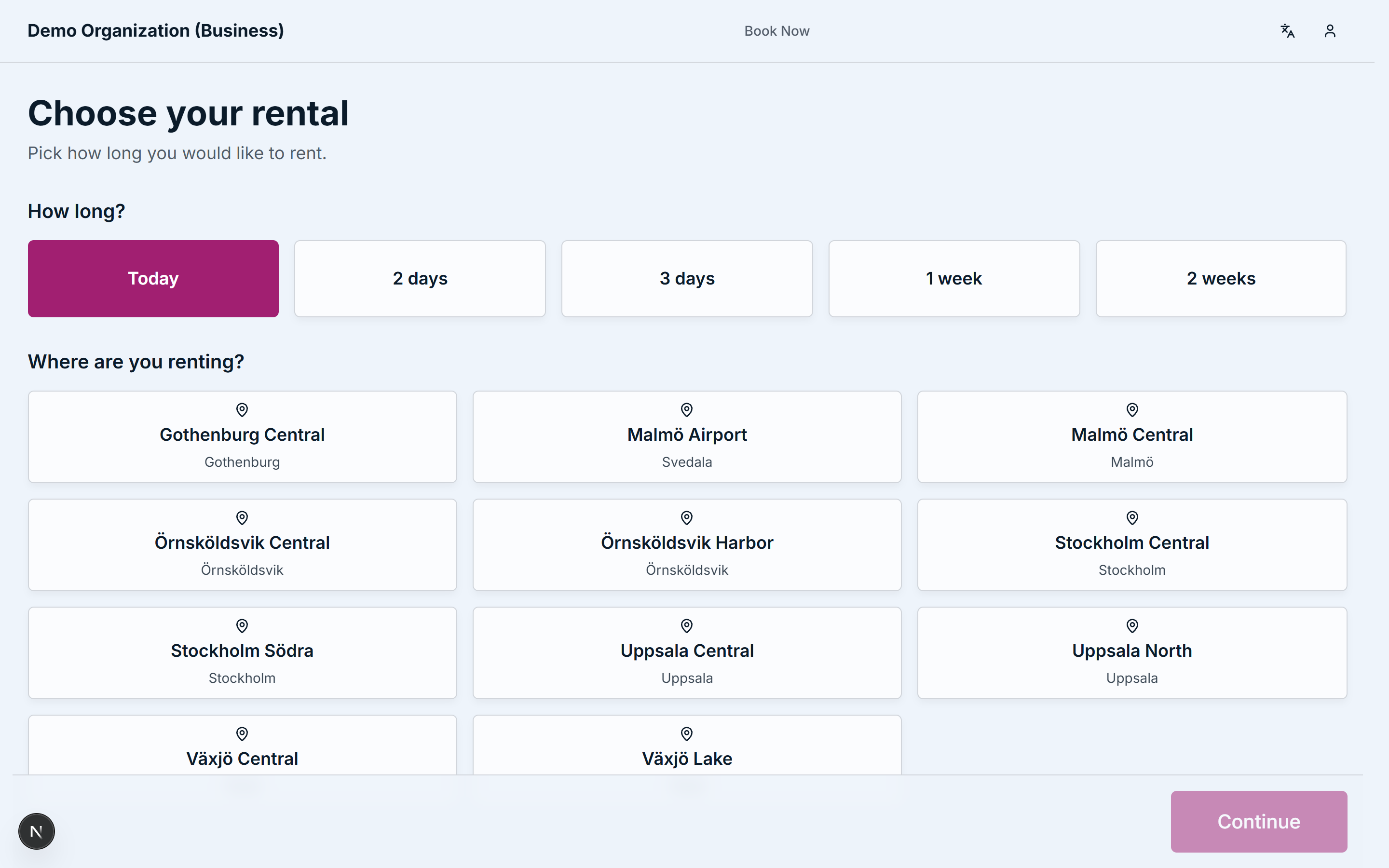 The on-site POS checkout on the storefront