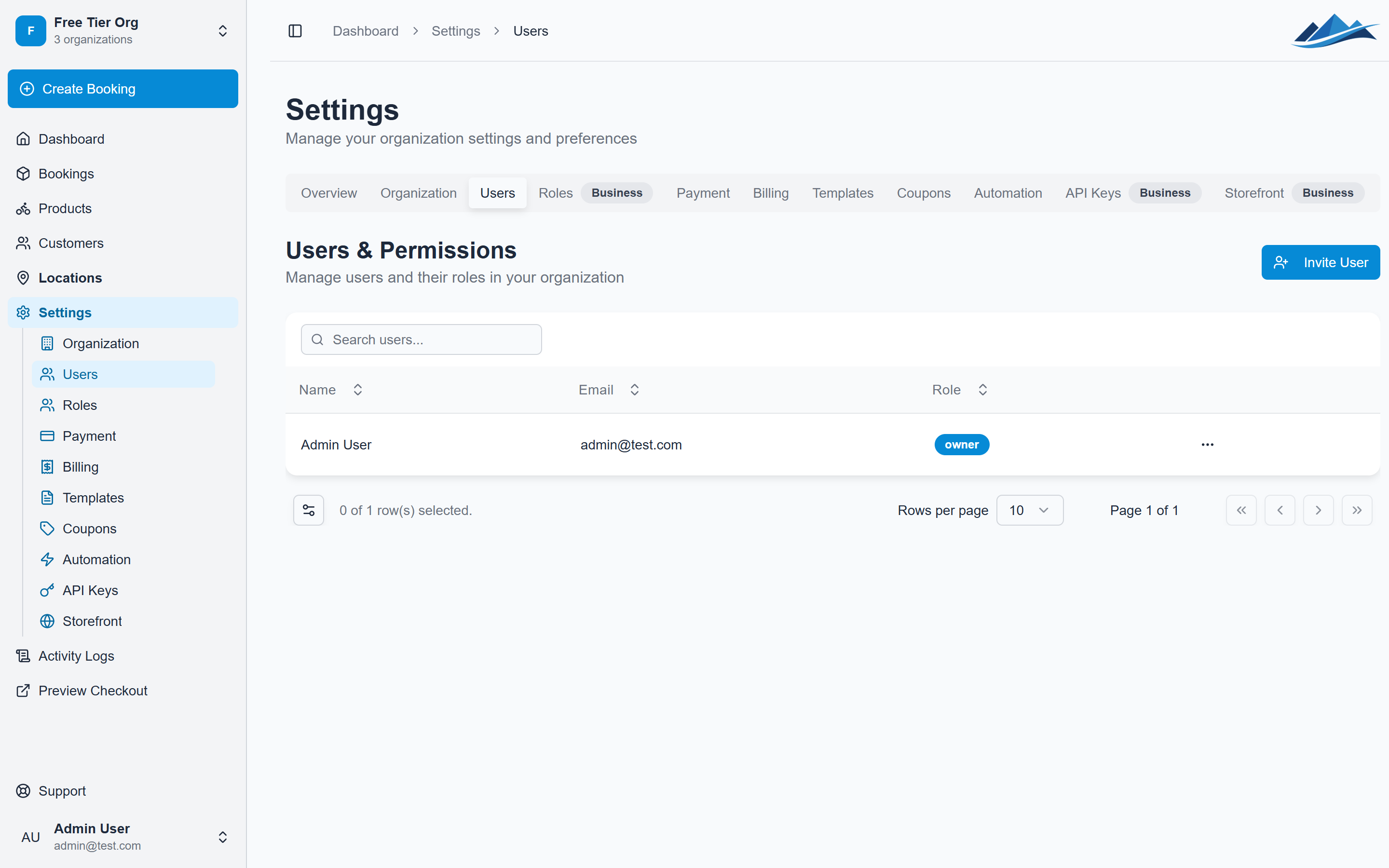 The team members page